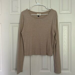 Beige long-sleeved top